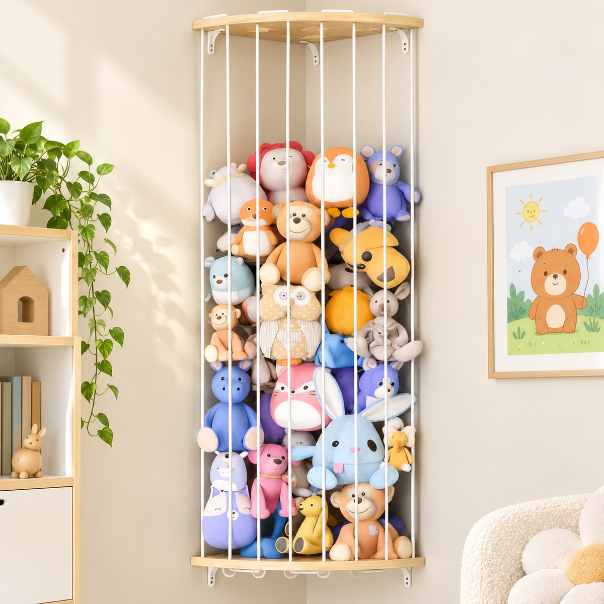 Adjustable Corner Stuffed Animal Organizer