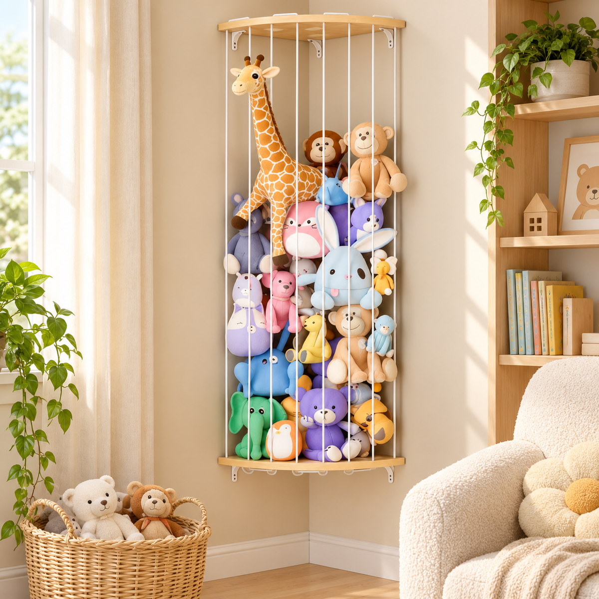 Adjustable Corner Stuffed Animal Organizer