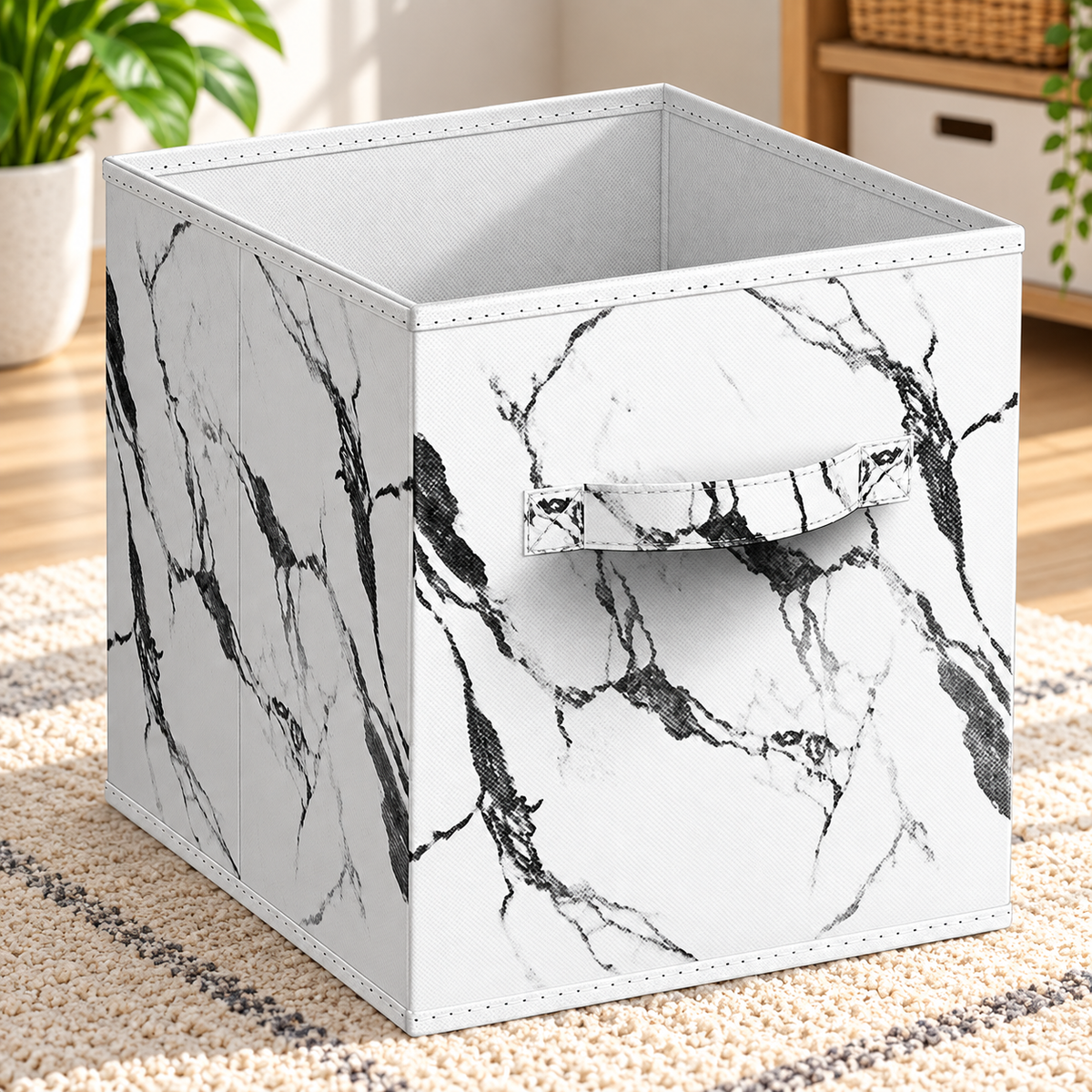 Foldable Woven Storage Cube Bin