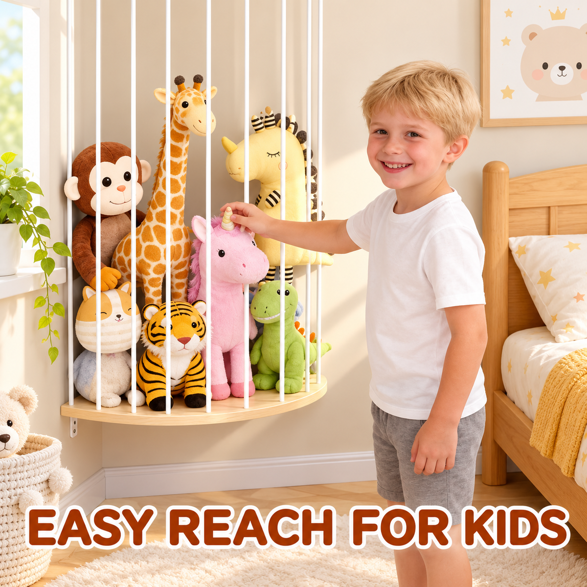 Adjustable Corner Stuffed Animal Organizer