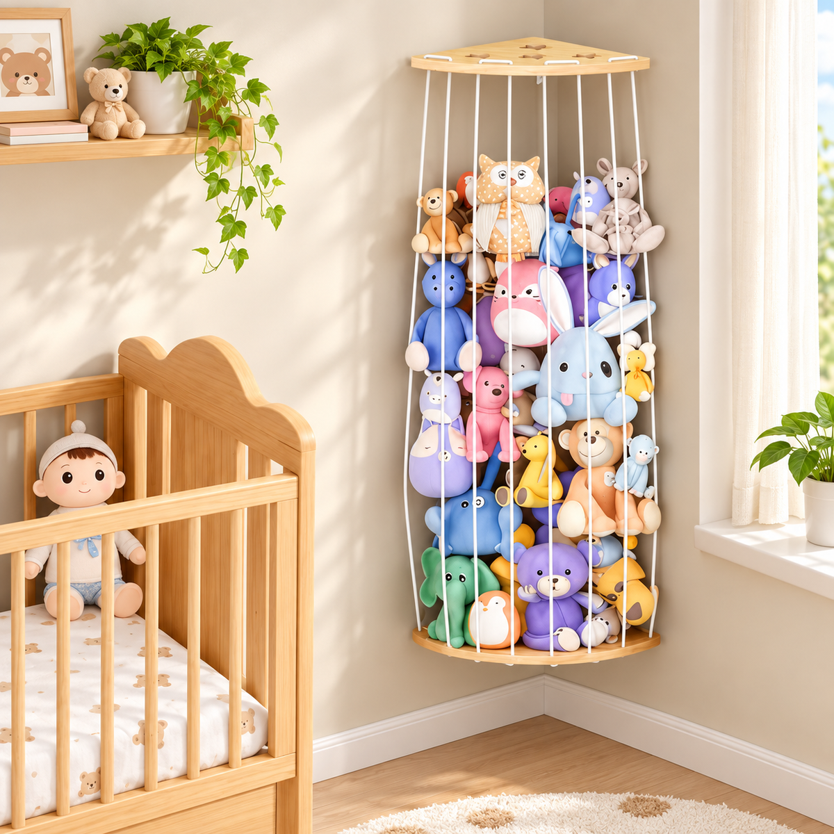 Adjustable Corner Stuffed Animal Organizer