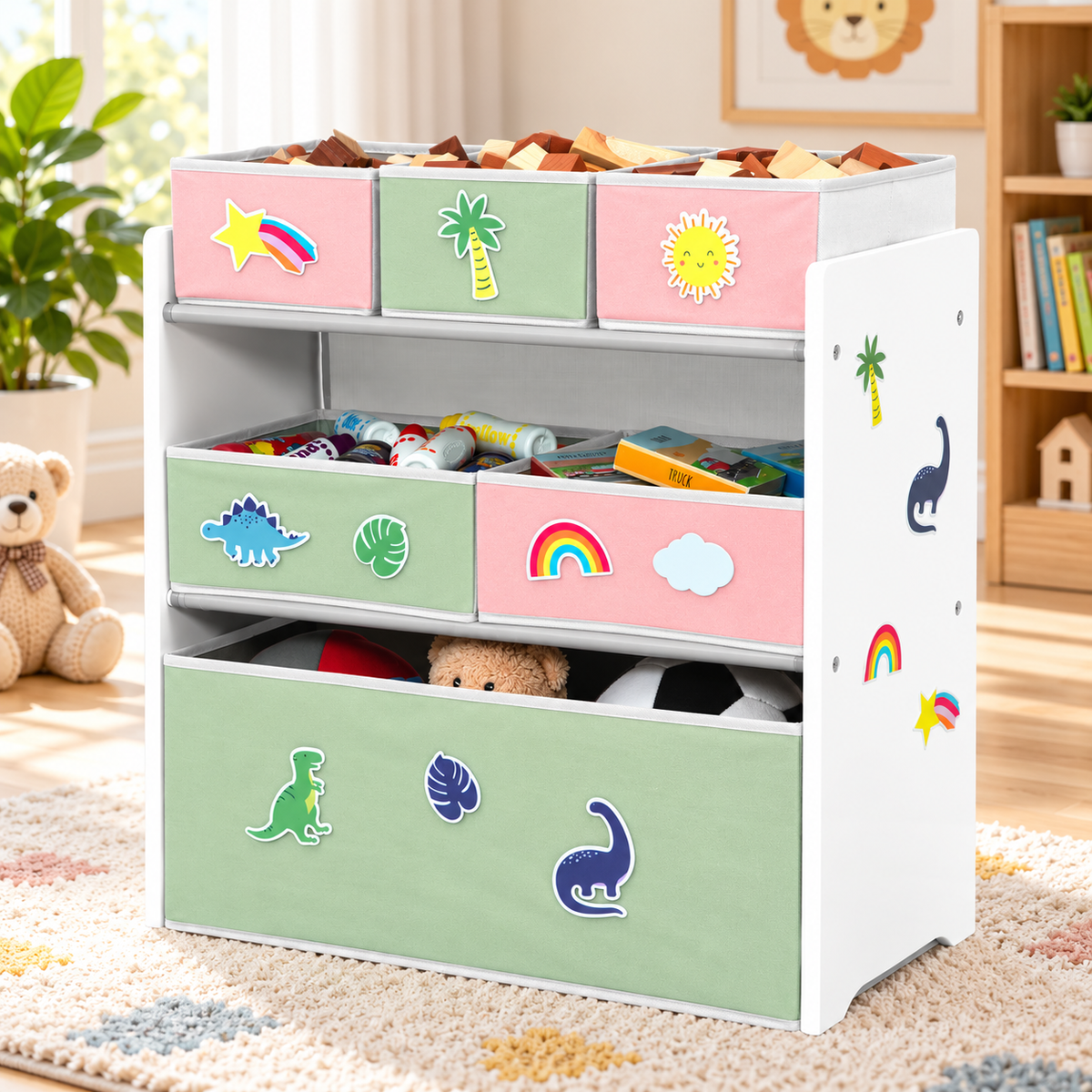 6-Bin Kids Toy Storage Organizer