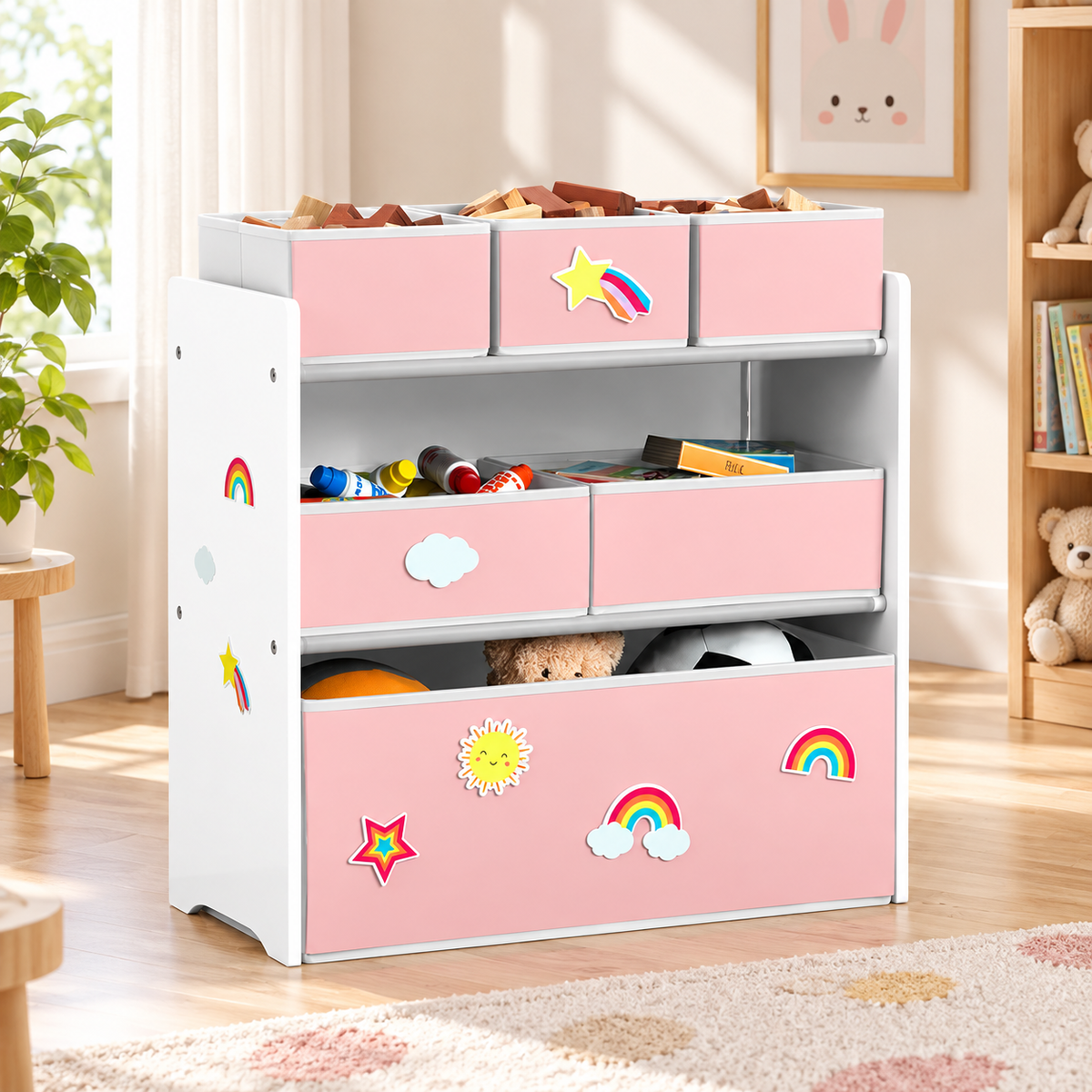 6-Bin Kids Toy Storage Organizer