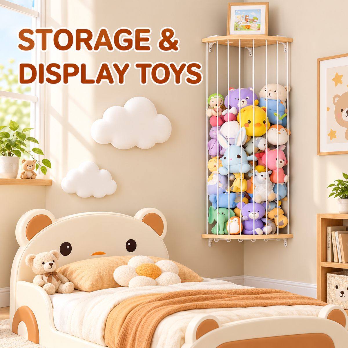 Adjustable Corner Stuffed Animal Organizer