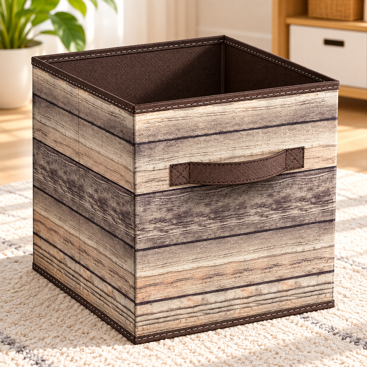 Foldable Woven Storage Cube Bin
