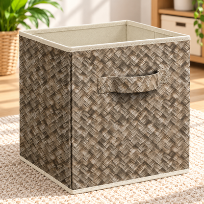 Foldable Woven Storage Cube Bin