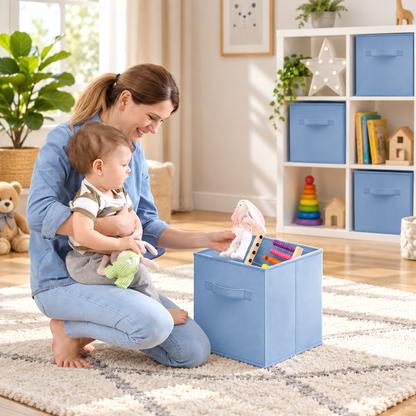 Foldable Woven Storage Cube Bin